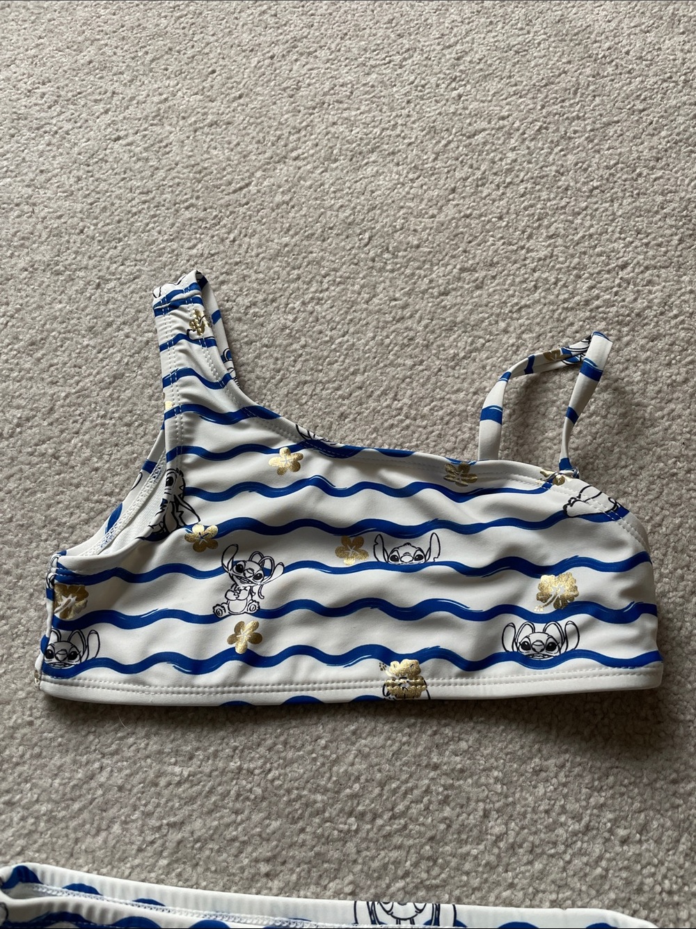 Disney Blue & White Wave Stripe Lilo & Stitch Girls Two-Piece Bikini - Picture 4 of 7